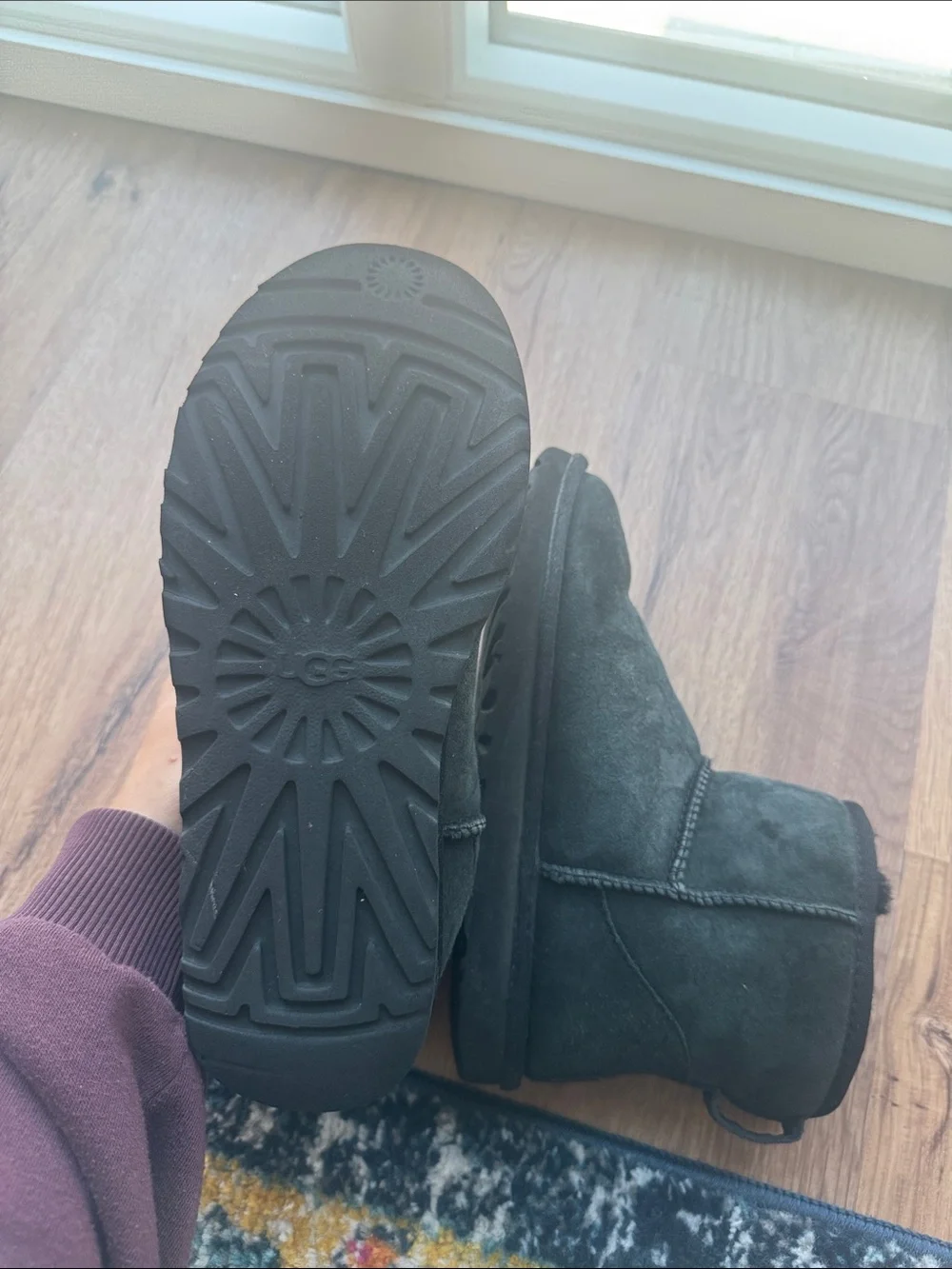 UGG Classic Short Black Shearling Lined Boots